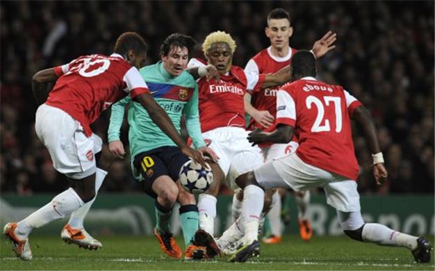 lionel messi 2011 vs arsenal. It takes an army to stop Messi